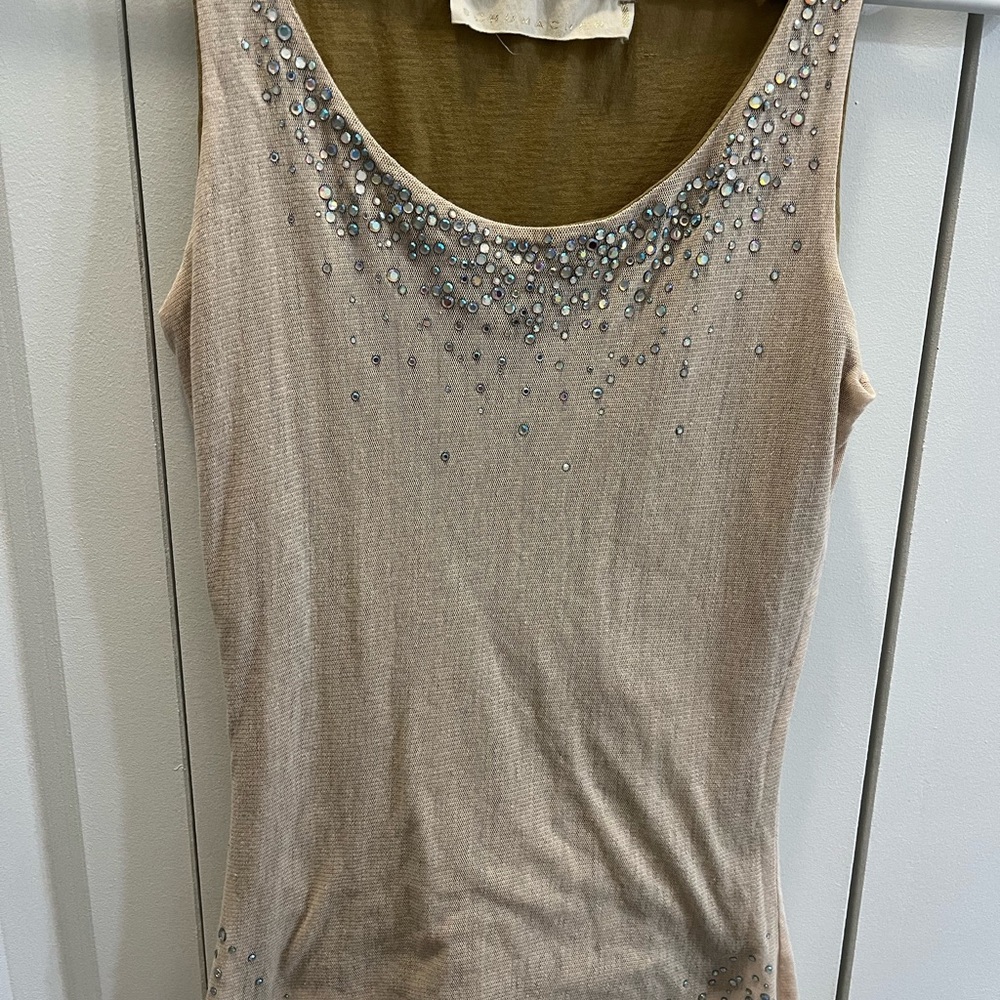 Embellished Fitted Tank Top